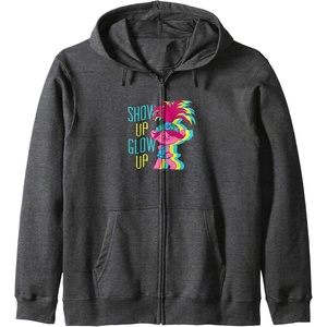 image:imageTrolls  Show Up Glow Up Zip HoodieDark Heather Grey