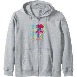 image:imageTrolls  Show Up Glow Up Zip HoodieHeather Grey