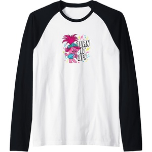 image:imageTrolls  Turn It Up Raglan Baseball TeeBlackWhite