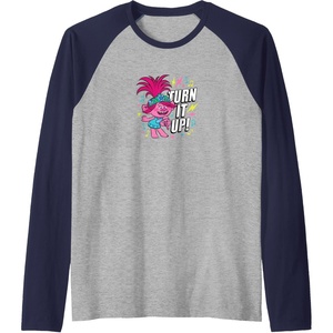 image:imageTrolls  Turn It Up Raglan Baseball TeeNavy BlueAthletic Heather