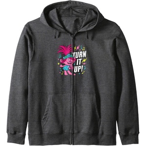 image:imageTrolls  Turn It Up Zip HoodieDark Heather Grey