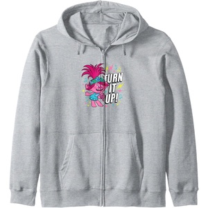 image:imageTrolls  Turn It Up Zip HoodieHeather Grey