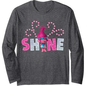 image:imageTrolls Poppy Shine Long Sleeve TShirtDark Heather Grey