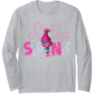 image:imageTrolls Poppy Shine Long Sleeve TShirtHeather Grey