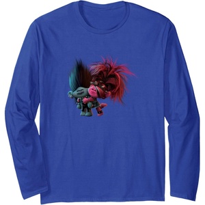 image:imageTrolls World Tour  Branch amp Poppy Long Sleeve TShirtRoyal Blue