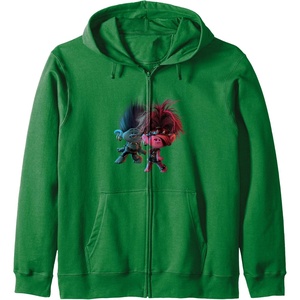 image:imageTrolls World Tour  Branch amp Poppy Pose Zip HoodieDark Green