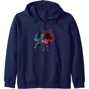 image:imageTrolls World Tour  Branch amp Poppy Pose Zip HoodieNavy Blue