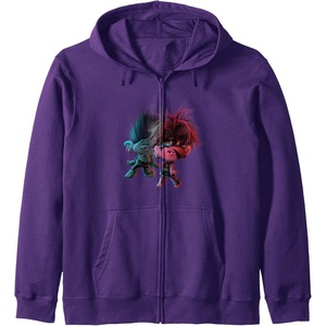 image:imageTrolls World Tour  Branch amp Poppy Pose Zip HoodiePurple
