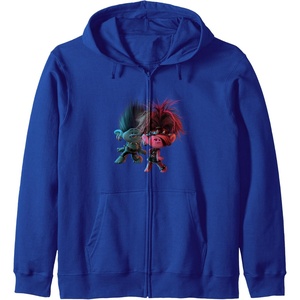 image:imageTrolls World Tour  Branch amp Poppy Pose Zip HoodieRoyal Blue