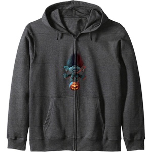 image:imageTrolls World Tour  Branch and Pumpkin Zip HoodieDark Heather Grey