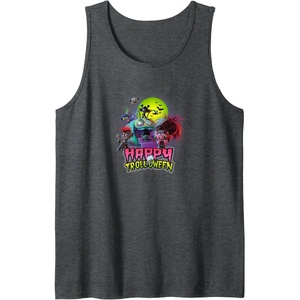 image:imageTrolls World Tour  Happy Trolloween Tank TopDark Heather Grey
