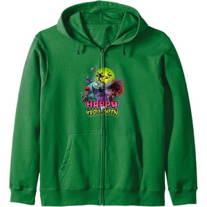 image:imageTrolls World Tour  Happy Trolloween Zip HoodieDark Green