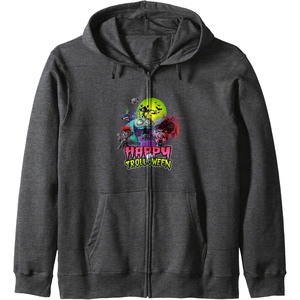 image:imageTrolls World Tour  Happy Trolloween Zip HoodieDark Heather Grey