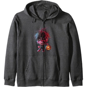 image:imageTrolls World Tour  Poppy amp Pumpkin Zip HoodieDark Heather Grey