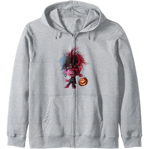 image:imageTrolls World Tour  Poppy amp Pumpkin Zip HoodieHeather Grey