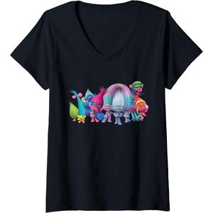 image:imageWomens DreamWorks Trolls All Troll Friends VNeck TShirtBlack