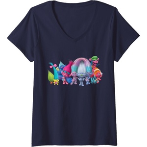 image:imageWomens DreamWorks Trolls All Troll Friends VNeck TShirtNavy Blue