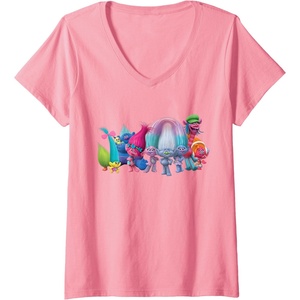 image:imageWomens DreamWorks Trolls All Troll Friends VNeck TShirtPink