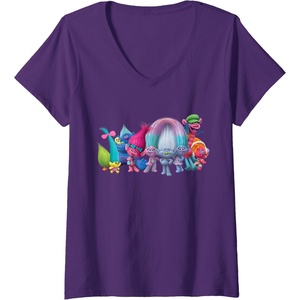 image:imageWomens DreamWorks Trolls All Troll Friends VNeck TShirtPurple