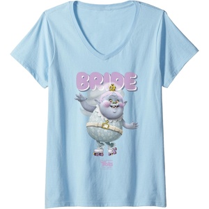 image:imageWomens DreamWorks Trolls Band Together Bride Bridget VNeck TShirtBaby Blue
