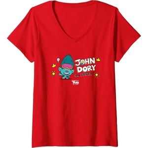 image:imageWomens DreamWorks Trolls Band Together BroZone John Dory VNeck TShirtRed