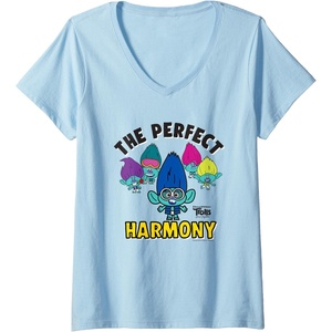 image:imageWomens DreamWorks Trolls Band Together BroZone Perfect Harmony VNeck TShirtBaby Blue