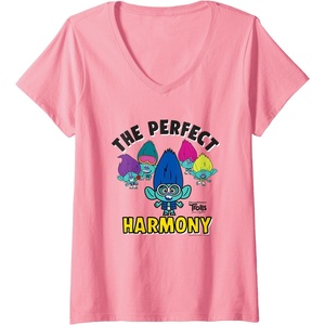 image:imageWomens DreamWorks Trolls Band Together BroZone Perfect Harmony VNeck TShirtPink