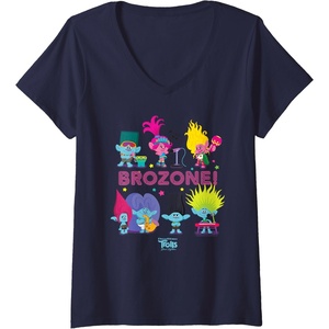 image:imageWomens DreamWorks Trolls Band Together BroZone Poppy and Viva VNeck TShirtNavy Blue