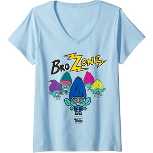 image:imageWomens DreamWorks Trolls Band Together BroZone Spotlight VNeck TShirtBaby Blue