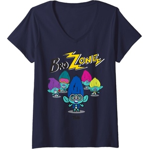 image:imageWomens DreamWorks Trolls Band Together BroZone Spotlight VNeck TShirtNavy Blue
