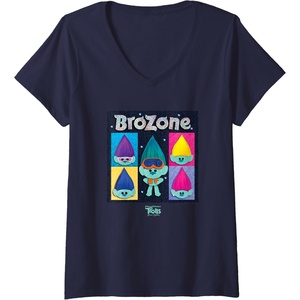 image:imageWomens DreamWorks Trolls Band Together BroZone VNeck TShirtNavy Blue