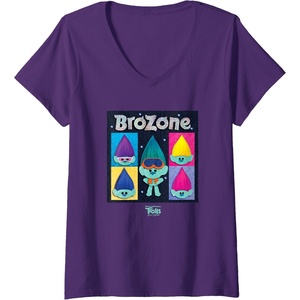 image:imageWomens DreamWorks Trolls Band Together BroZone VNeck TShirtPurple