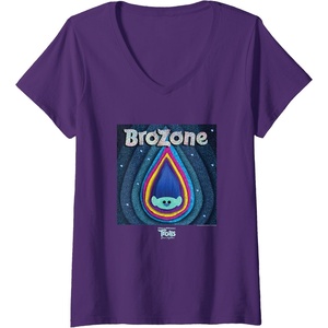 image:imageWomens DreamWorks Trolls Band Together Brozone Baby Branch VNeck TShirtPurple