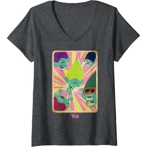 image:imageWomens DreamWorks Trolls Band Together Brozone VNeck TShirtDark Heather Grey