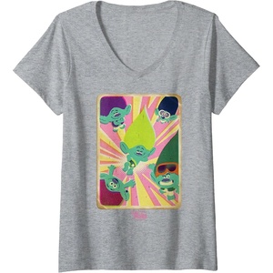 image:imageWomens DreamWorks Trolls Band Together Brozone VNeck TShirtHeather Grey