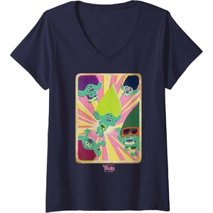 image:imageWomens DreamWorks Trolls Band Together Brozone VNeck TShirtNavy Blue