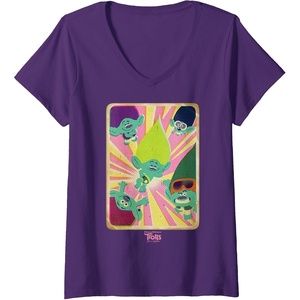 image:imageWomens DreamWorks Trolls Band Together Brozone VNeck TShirtPurple