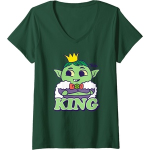 image:imageWomens DreamWorks Trolls Band Together King Gristle VNeck TShirtDark Green