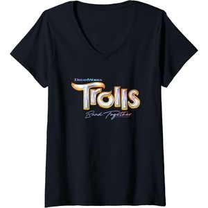 image:imageWomens DreamWorks Trolls Band Together Movie Logo VNeck TShirtBlack