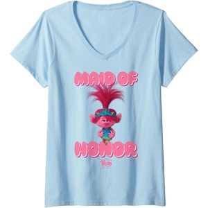 image:imageWomens DreamWorks Trolls Band Together Poppy Made of Honor VNeck TShirtBaby Blue