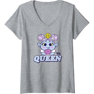 image:imageWomens DreamWorks Trolls Band Together Queen Bridget VNeck TShirtHeather Grey