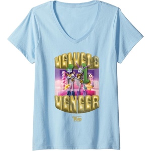 image:imageWomens DreamWorks Trolls Band Together Velvet and Veneer VNeck TShirtBaby Blue