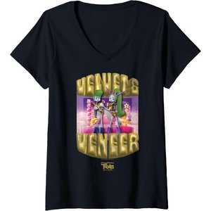 image:imageWomens DreamWorks Trolls Band Together Velvet and Veneer VNeck TShirtBlack