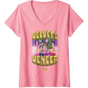 image:imageWomens DreamWorks Trolls Band Together Velvet and Veneer VNeck TShirtPink