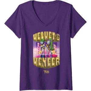 image:imageWomens DreamWorks Trolls Band Together Velvet and Veneer VNeck TShirtPurple