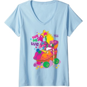 image:imageWomens DreamWorks Trolls Band Together We Do We Poppy and Viva VNeck TShirtBaby Blue