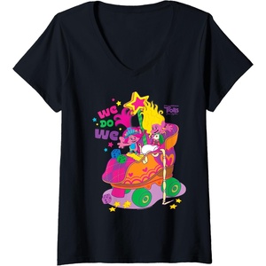 image:imageWomens DreamWorks Trolls Band Together We Do We Poppy and Viva VNeck TShirtBlack