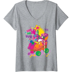 image:imageWomens DreamWorks Trolls Band Together We Do We Poppy and Viva VNeck TShirtHeather Grey