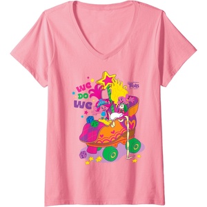 image:imageWomens DreamWorks Trolls Band Together We Do We Poppy and Viva VNeck TShirtPink