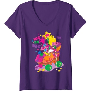 image:imageWomens DreamWorks Trolls Band Together We Do We Poppy and Viva VNeck TShirtPurple